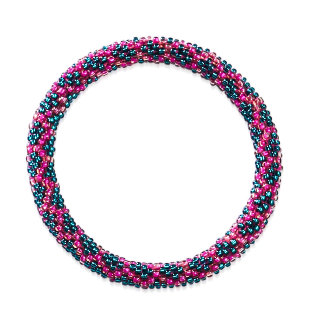 Jungle Framboise | Bracelet de perles de verre de l'Himalaya